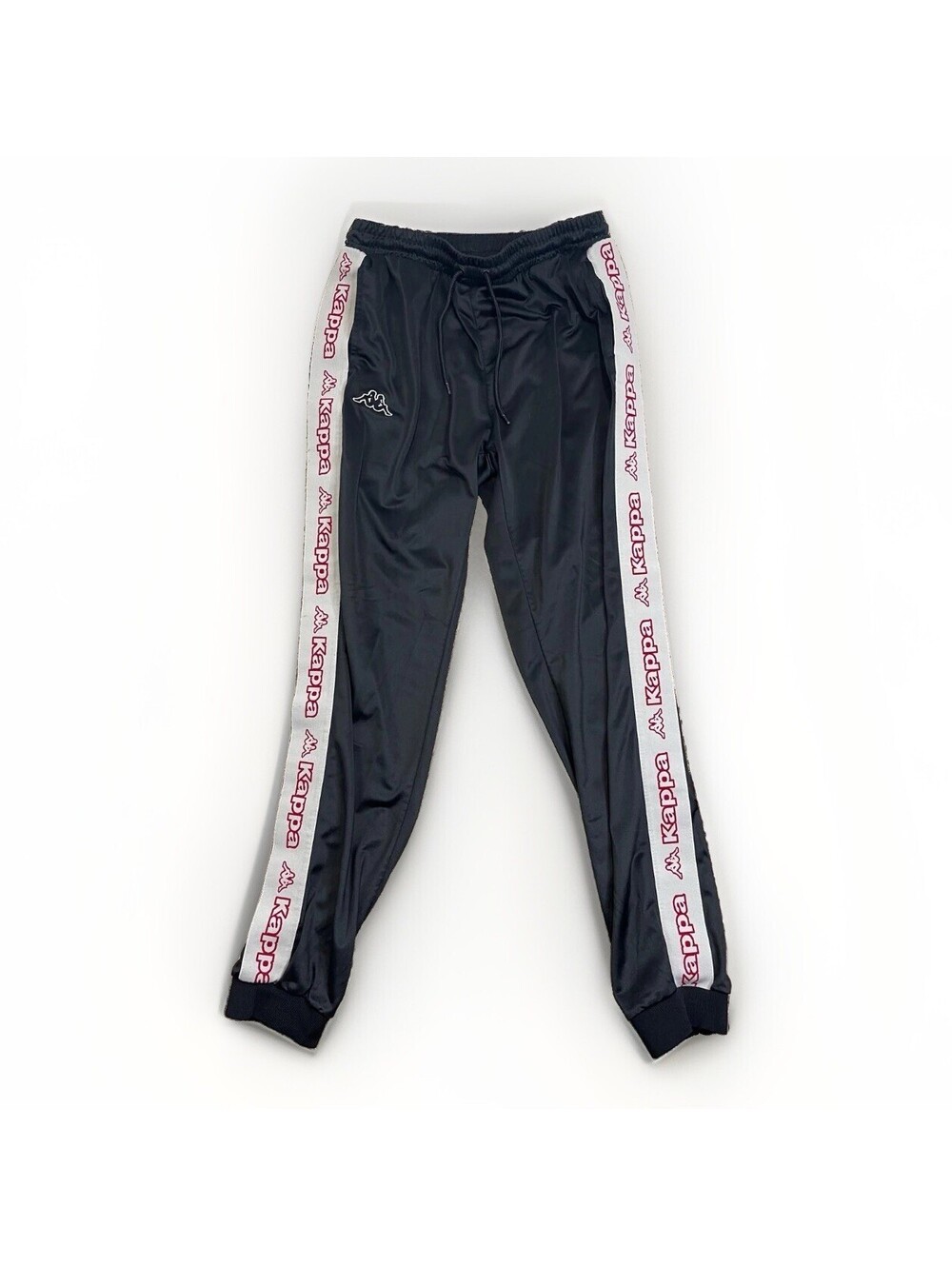 VTG Y2K Kappa Track Pants Men’s Large Black Logo Tape Jogger Pants